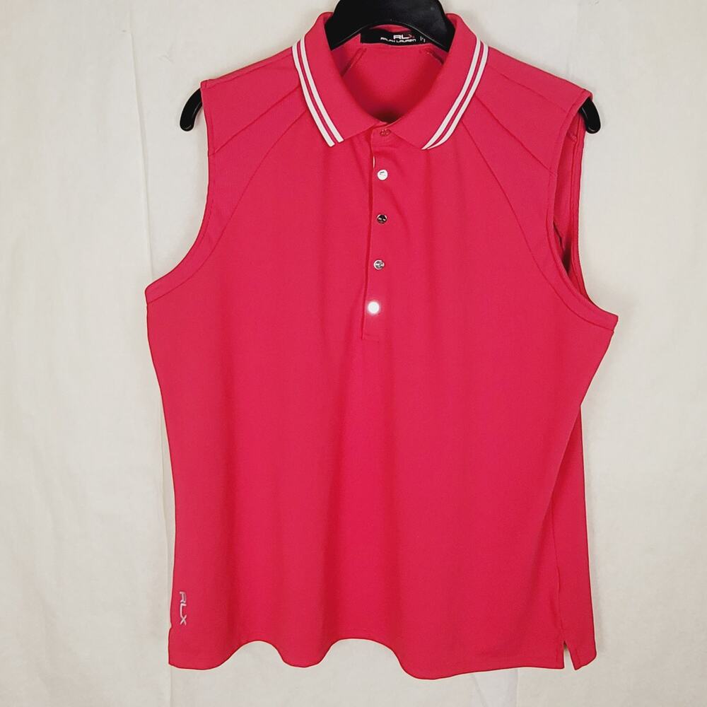 RLX Ralph Lauren pink sleeveless polo shirt size XL Preppy Tennis Golf Active